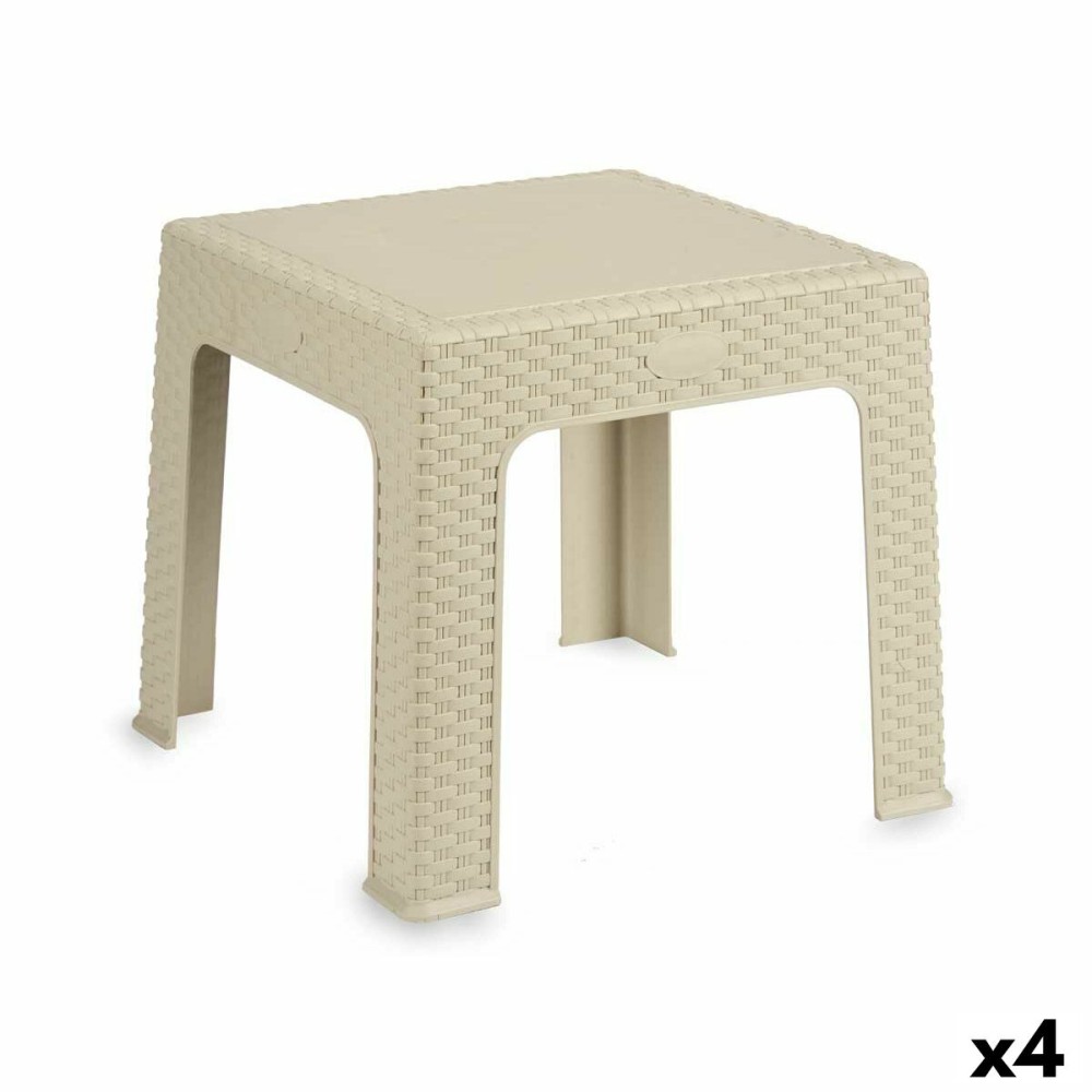 Child's Table Kipit Rattan Cream 47 x 42,5 x 47 cm (4 Units)