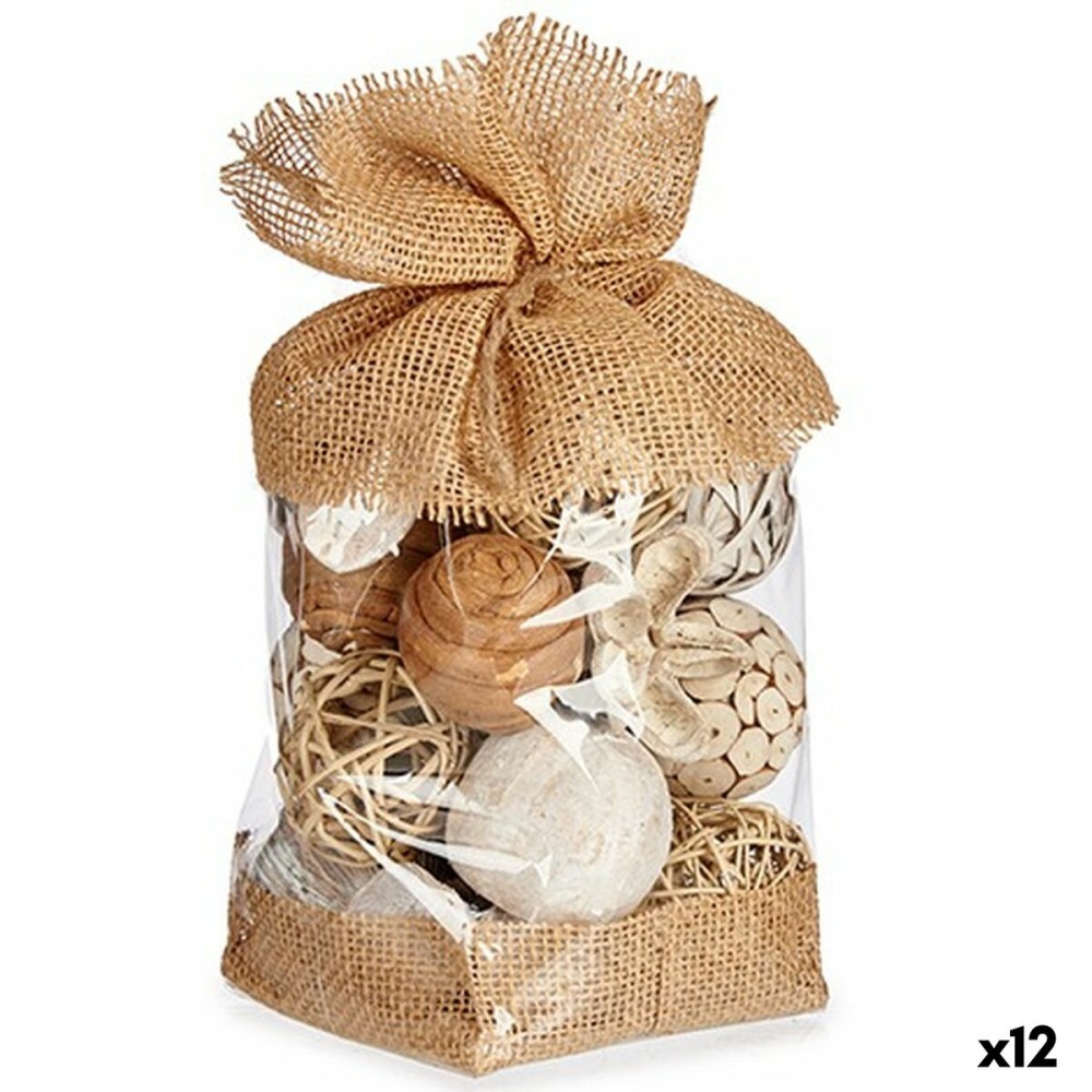 Boule Décorative Blanc Marron 13 x 29 x 13 cm (12 Unités)