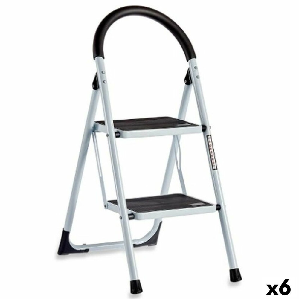 Folding ladder Kipit KX1402-GREY429 White Black Grey Metal 38 x 50 x 84 cm (6 Units)