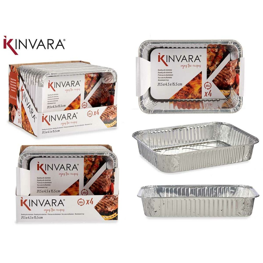 Ensemble de plats pour la cuisine Kinvara 17234 Aluminium 22 x 15,6 x 4,8 cm Jetable (12 Unités)