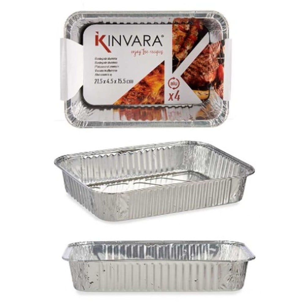 Ensemble de plats pour la cuisine Kinvara 17234 Aluminium 22 x 15,6 x 4,8 cm Jetable (12 Unités)