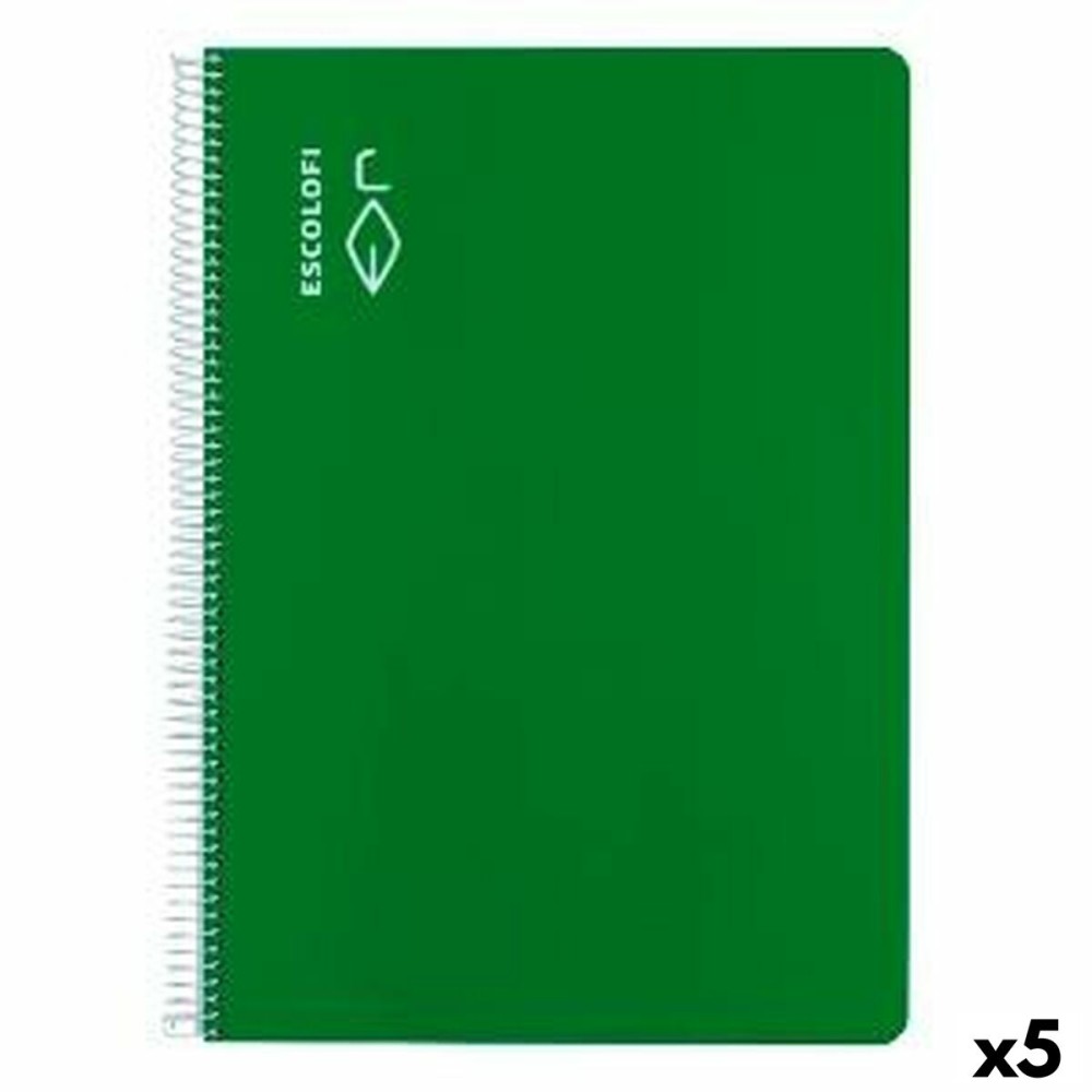 Notebook ESCOLOFI Green A4 Din A4 40 Sheets (5 Units)