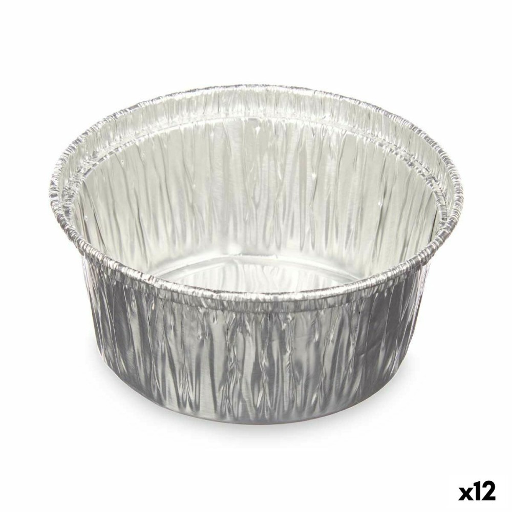 Ensemble de plats pour la cuisine Kinvara 30228 Aluminium Rond 8,5 x 8 x 8,5 cm Jetable (12 Unités)