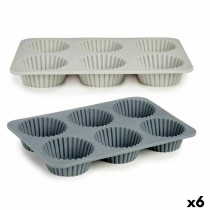 Muffin Tray Kinvara HH341 Light grey Dark grey 25,5 x 3 x 17,5 cm Magdalenas (6 Units)