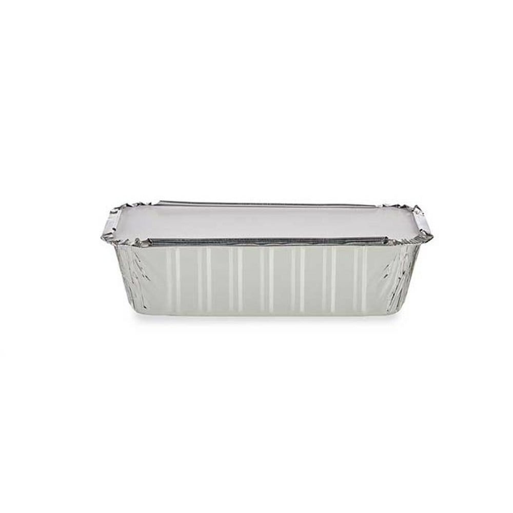 Ensemble de plats pour la cuisine Kinvara 16153 Aluminium 22,4 x 7,4 x 11,5 cm Jetable Avec couvercle (12 Unités)