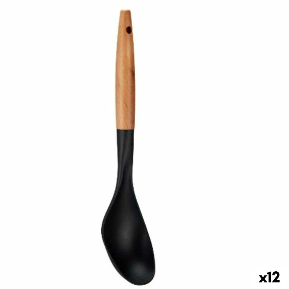 Löffel Kinvara KT190072-4 PBT Schwarz natürlich Holz 7 x 33,5 x 3,5 cm (12 Stück)