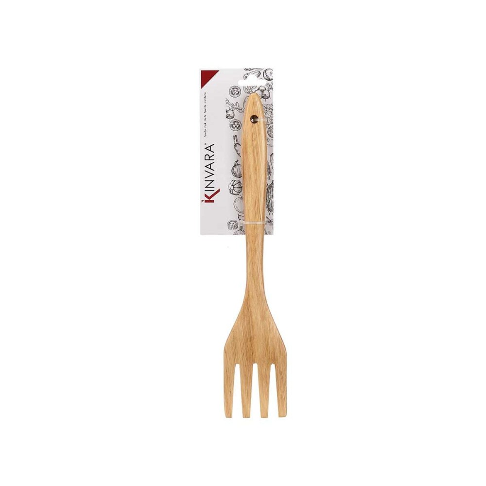 Kitchen Spatula Kinvara KT143045-1 Wood 7 x 35 x 2 cm Fork (12 Units)