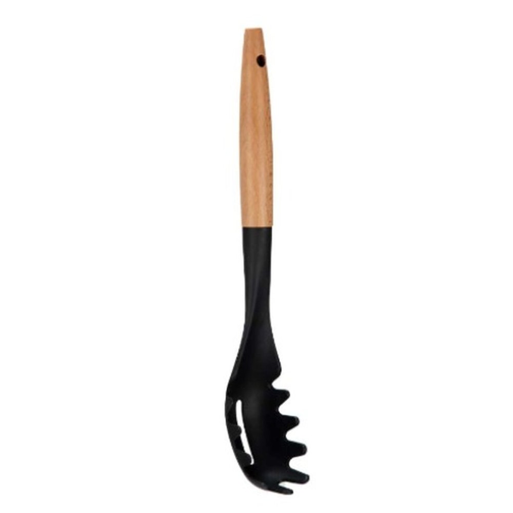 Pasta Spoon Kinvara KT190072-6 PBT Black Natural Wood 6 x 33,5 x 6 cm (12 Units)