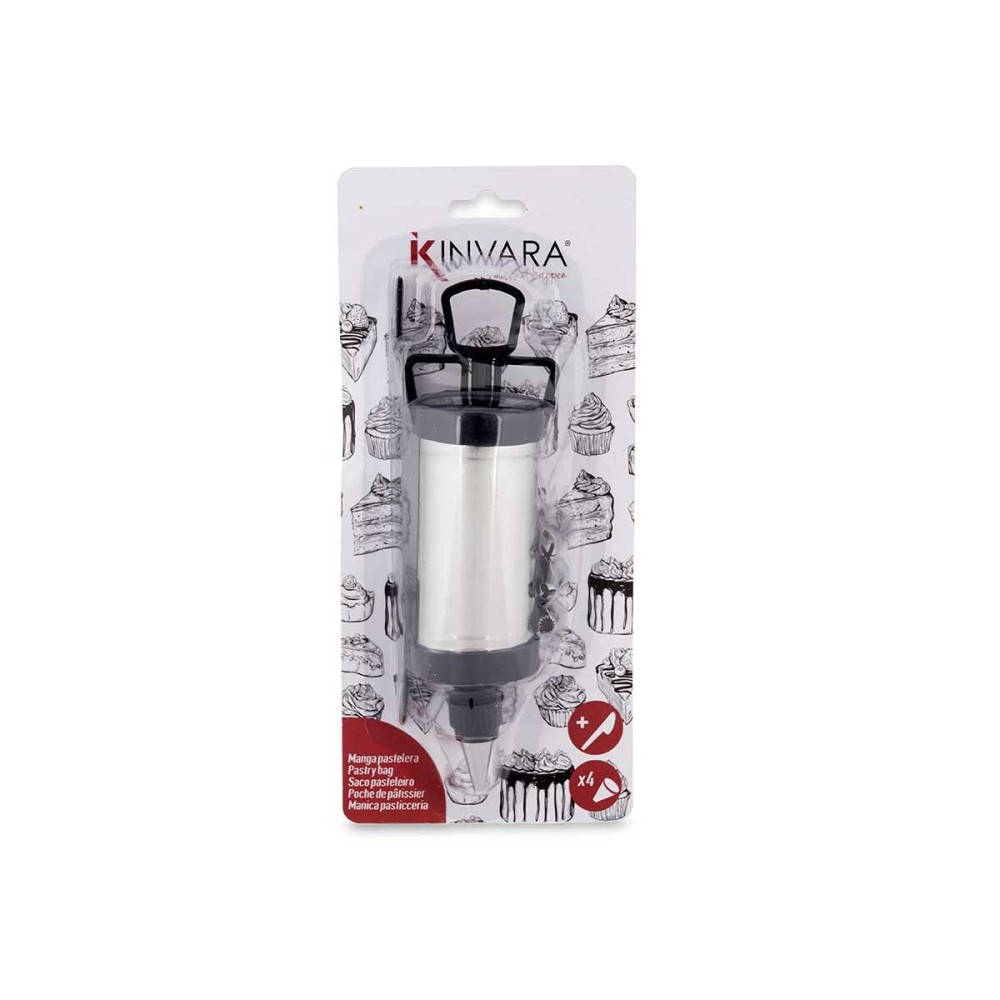 Poche à douille pour pâtisserie Kinvara HD092838 Noir Argenté Lot (6 Unités)