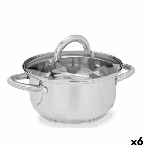 Casserole avec Couvercle en Verre Kinvara SW1401-C-18CM Argenté 27 x 10 x 19,5 cm (6 Unités)