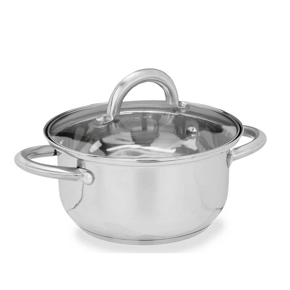 Casserole with glass lid Kinvara SW1401-C-18CM Silver 27 x 10 x 19,5 cm (6 Units)