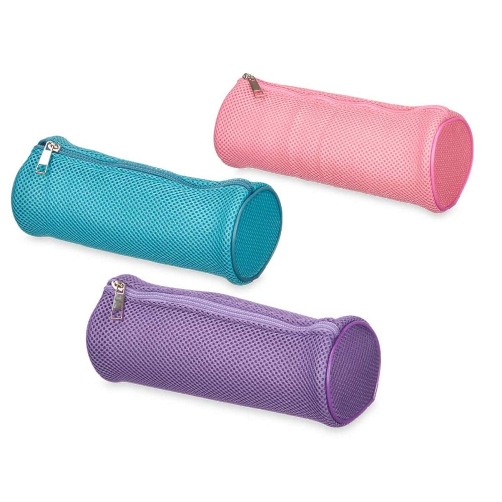 Trousse d'écolier cylindrique Pincello 441 Bleu Violet Rose 22 x 8 x 8 cm Rembourré (6 Unités)