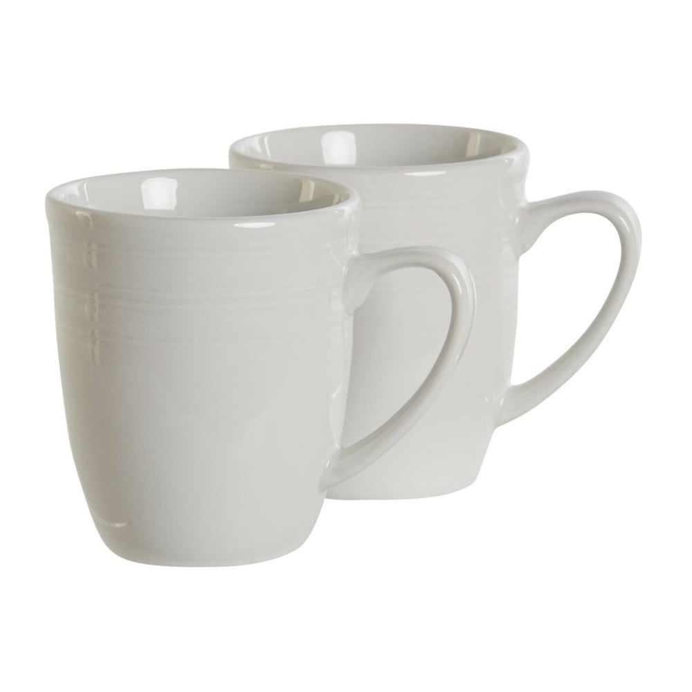 4 Piece Mug Set DKD Home Decor White Porcelain 330 ml 12 x 10 x 9 cm