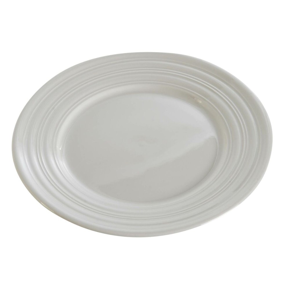 Flat Plate DKD Home Decor White Porcelain 19 x 19 x 2 cm