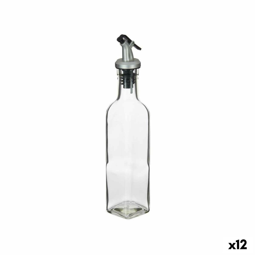 Ölfläschchen Vivalto YHP-F0421A/DH12 Durchsichtig Glas Stahl 250 ml 5 x 24,5 x 5 cm (12 Stück)