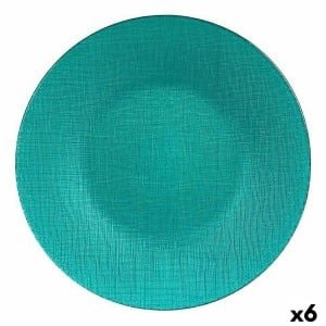 Flat Plate Vivalto 323928P Turquoise Glass 27,5 x 2 x 27,5 cm (6 Units)