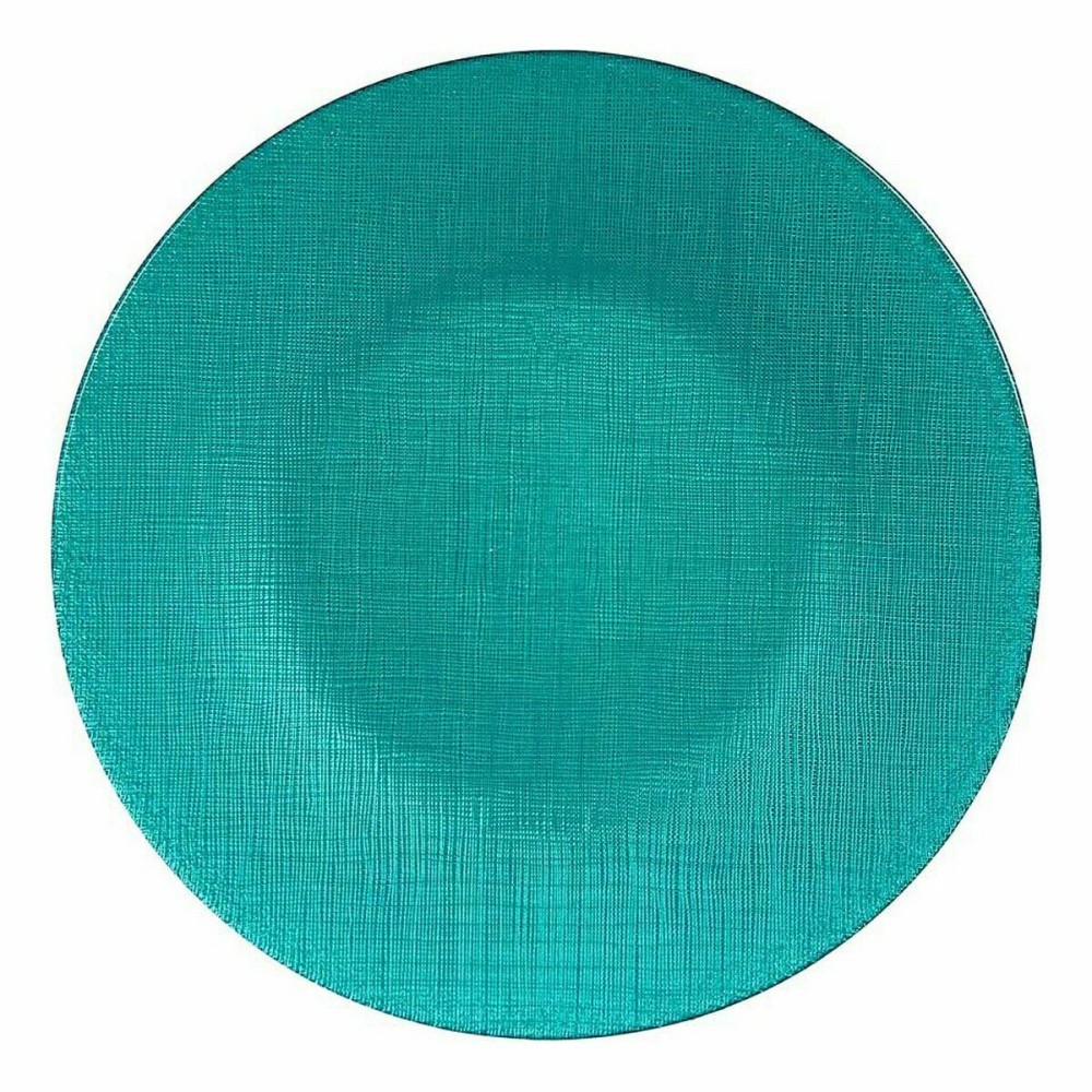 Assiette plate Vivalto 323928P Turquoise verre 27,5 x 2 x 27,5 cm (6 Unités)