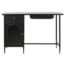 Bureau DKD Home Decor Noir Métal Verre 120 x 50 x 80 cm