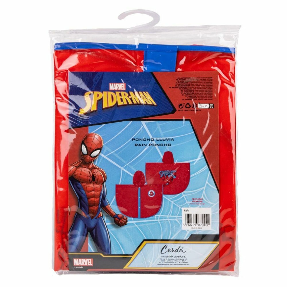 Waterproof Poncho with Hood Spider-Man Red