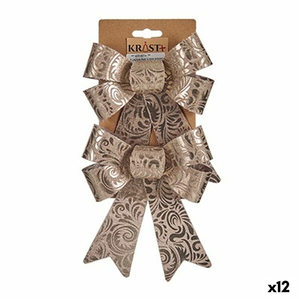 Schleife Krist+ HJ1-12010 Bronze PVC 15 x 4 x 16 cm Weihnachtsschmuck (12 Stück)