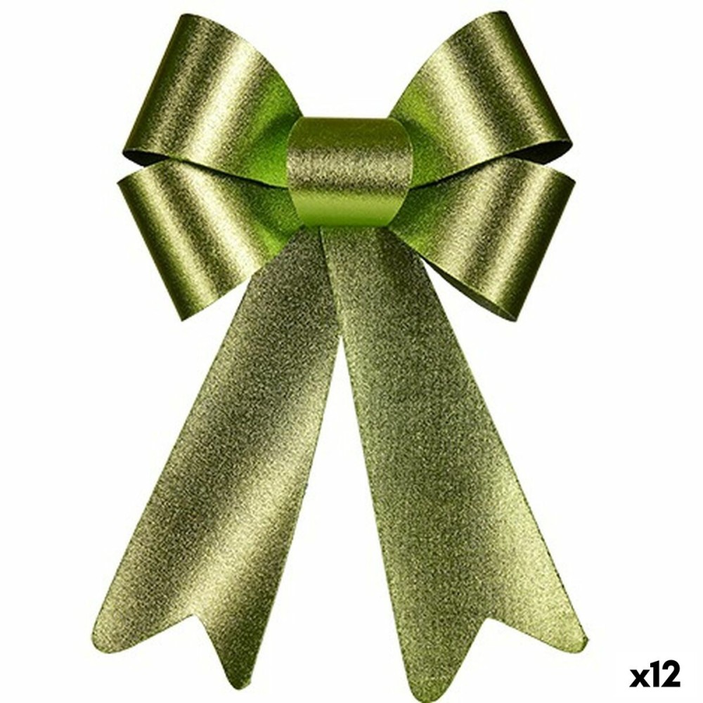 Schleife Krist+ HJ1-12063 grün PVC 16 x 24 x 4 cm Weihnachtsschmuck (12 Stück)