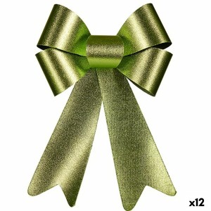 Schleife Krist+ HJ1-12063 grün PVC 16 x 24 x 4 cm Weihnachtsschmuck (12 Stück)