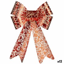 Schleife Krist+ HJ1-12007 Rot Gold PVC 16 x 24 x 4 cm Weihnachtsschmuck (12 Stück)