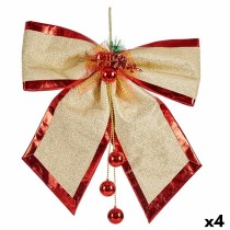Schleife Krist+ 01467 Rot Gold Kunststoff 53 x 50 x 9 cm Weihnachtsschmuck (4 Stück)