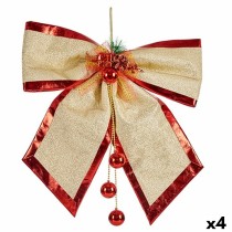 Schleife Weihnachtsschmuck Rot Gold Kunststoff 53 x 50 x 9 cm (4 Stück)