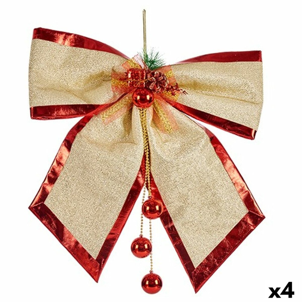 Lasso Christmas bauble Red Golden Plastic 53 x 50 x 9 cm (4 Units)