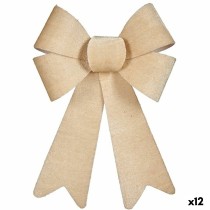 Schleife Krist+ HJ1-12042 Beige PVC 16 x 24 x 4 cm Weihnachtsschmuck (12 Stück)