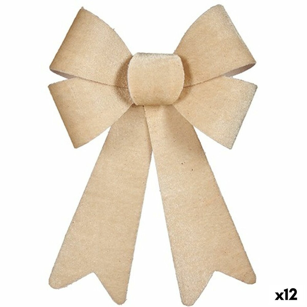 Schleife Krist+ HJ1-12042 Beige PVC 16 x 24 x 4 cm Weihnachtsschmuck (12 Stück)