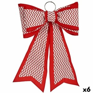Schleife Krist+ HJ1-12081 Weiß Rot PVC 40 x 60 cm Weihnachtsschmuck (6 Stück)