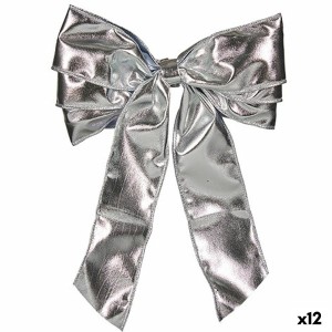 Schleife Krist+ HJ112096 Silberfarben 30 x 4 x 20 cm Weihnachtsschmuck (12 Stück)