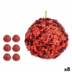 Weihnachtskugeln-Set Krist+ 79545 Rot Kunststoff Pailletten (8 Stück)