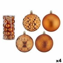 Set of Christmas balls 8 cm Orange PVC (4 Units)