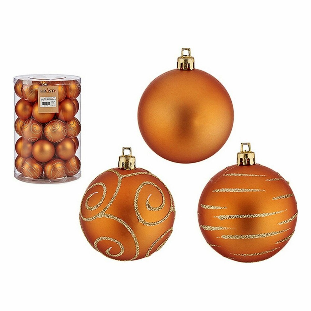 Weihnachtskugeln-Set Orange PVC 6 cm (4 Stück)