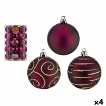 Weihnachtskugeln-Set Lila PVC Ø 6 cm (4 Stück)