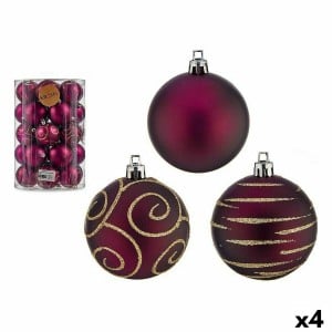 Set of Christmas balls Purple PVC Ø 6 cm (4 Units)