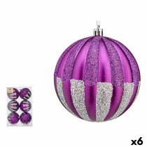 Weihnachtskugeln-Set Krist+ 00858 Lila Silberfarben PVC 10 cm (6 Stück)