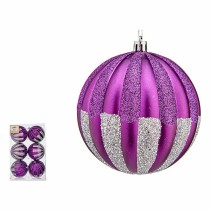 Set of Christmas balls Krist+ 00858 Purple Silver PVC 10 cm (6 Units)