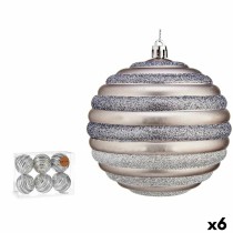 Weihnachtskugeln-Set Kreise 10 cm Silberfarben Kunststoff (6 Stück)