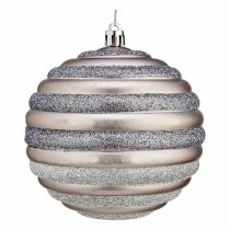 Lot de boules de Noël Cercles 10 cm Argenté Plastique (6 Unités)