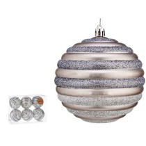 Weihnachtskugeln-Set Krist+ 00876 Silberfarben Kunststoff Kreise 10 cm (6 Stück)