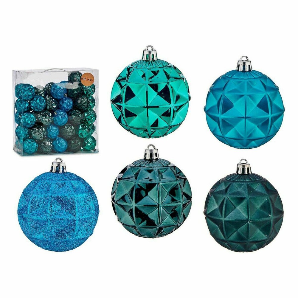 Set of Christmas balls Turquoise 7 cm (4 Units)