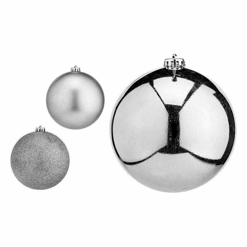 Set of Christmas balls Krist+ 00821 Silver Plastic Ø 15 cm (4 Units)