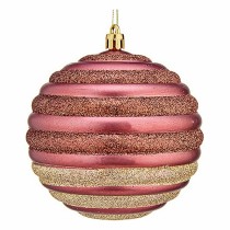 Lot de boules de Noël Cercles Rose Plastique 10 x 11 x 10 cm (6 Unités)