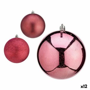 Weihnachtskugeln-Set Rosa Kunststoff 10 x 11 x 10 cm (12 Stück)