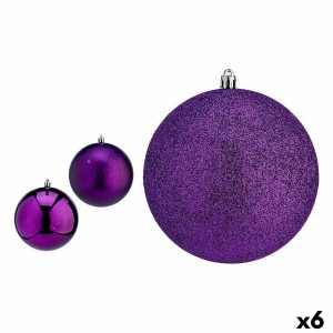 Weihnachtskugeln-Set Krist+ 00774 Lila PVC Ø 12 cm (6 Stück)