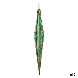 Ensemble Décorations de Noël Krist+ 00901 Vert Doré Allongé 3 x 8,5 x 19 cm (12 Unités)
